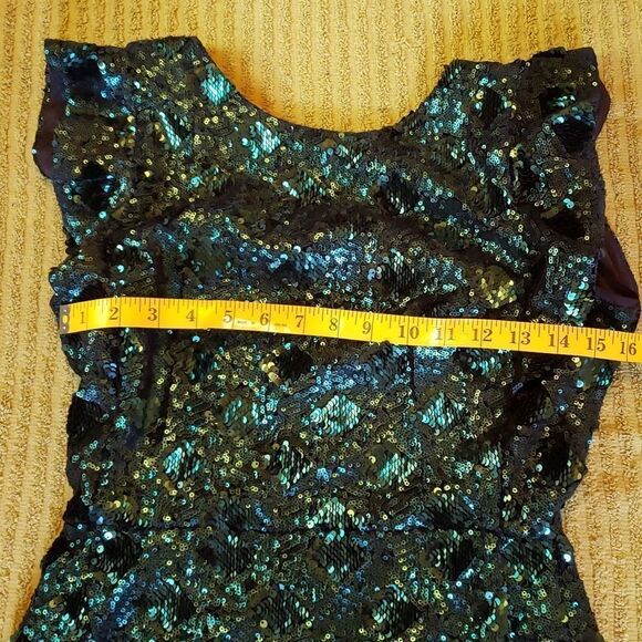 Zara Green Sequin Mini Dress - Picture 14 of 15